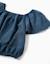 Blouse en lyocell avec col et taille élastiques Bleu foncé 3 - vertbaudet enfant 