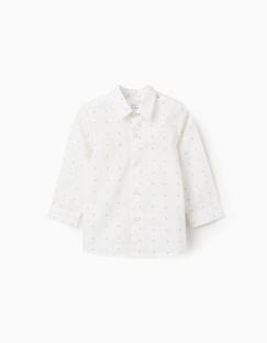 Bébé-Chemise, blouse-Chemise en popeline à manches longues et motif