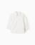 Chemise en popeline à manches longues et motif Blanc 1 - vertbaudet enfant 