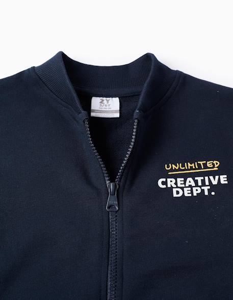 Blouson bomber avec imprimé sur la poitrine Bleu foncé 3 - vertbaudet enfant 