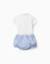 Body-polo + short en sergé Bleu clair 2 - vertbaudet enfant 