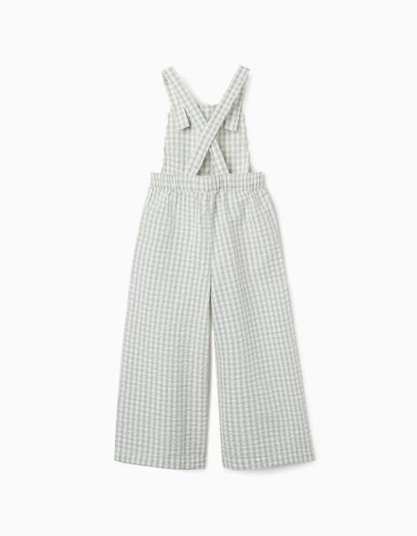 Combinaison en coton à motif vichy b&s Vert clair 4 - vertbaudet enfant 