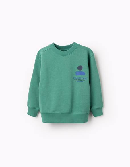 Garçon-Pull, gilet, sweat-Sweat en coton avec imprimé unlock your creativity