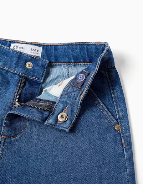 Pantalon en jean à jambes larges Bleu+Bleu clair 3 - vertbaudet enfant 