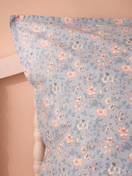 Taie d'oreiller percale de coton mélodie Bleu celeste 2 - vertbaudet enfant 