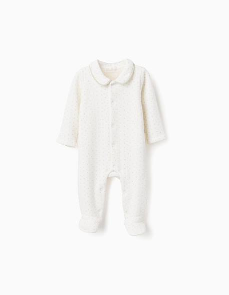 Bébé-Salopette, combinaison-Grenouillère avec doublure en peluche douce et pois