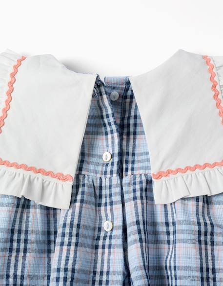 Combinaison en coton et à carreaux b&s Bleu foncé 3 - vertbaudet enfant 