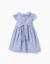 Robe en popeline à motif floral et volants Blanc+Bleu clair 5 - vertbaudet enfant 