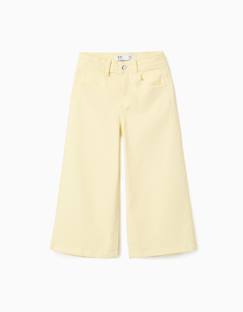 -Pantalon en sergé de coton à jambe large