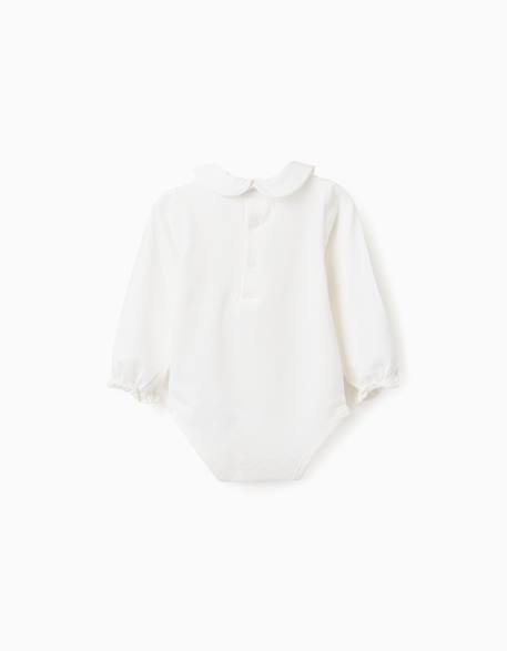 Body à manches longues avec fleurs et volants Blanc 2 - vertbaudet enfant 