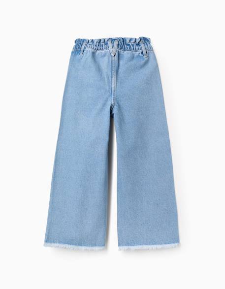 Jean en coton à ourlets effilochés Bleu clair 2 - vertbaudet enfant 