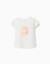 T-shirt en coton avec imprimé be curious Blanc+Rose 1 - vertbaudet enfant 