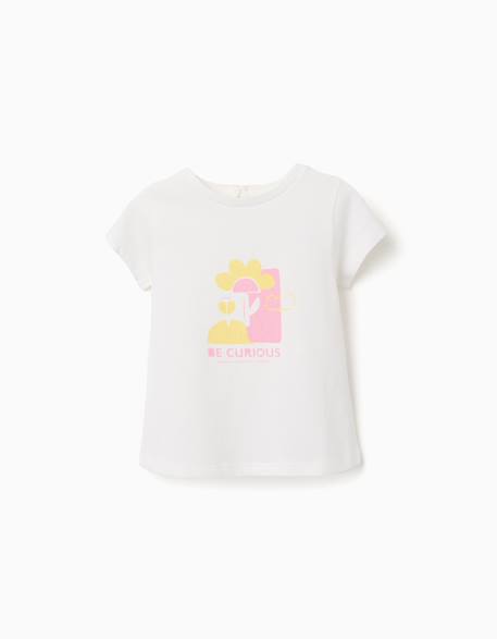 Bébé-T-shirt en coton avec imprimé be curious