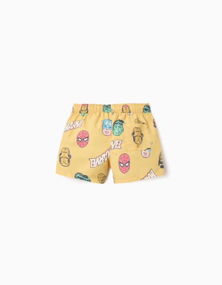 Short de bain avec motif marvel et cordon de serrage Jaune foncé 2 - vertbaudet enfant 