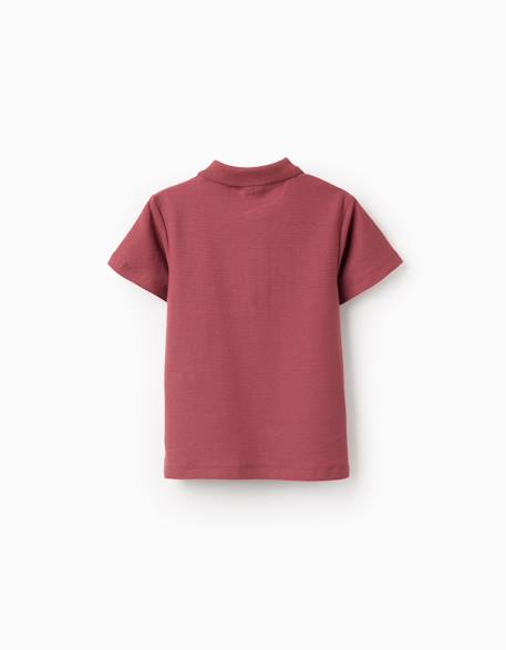 Polo côtelé en coton Blanc+Marrón 6 - vertbaudet enfant 