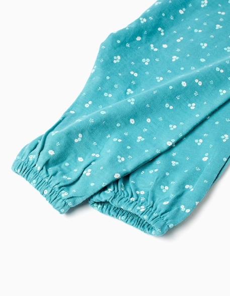 Combinaison en coton à motif floral Bleu 3 - vertbaudet enfant 