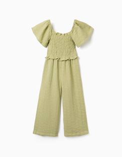 Combinaison en coton à jambe large et broderie anglaise  - vertbaudet enfant