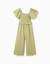 Combinaison en coton à jambe large et broderie anglaise Beige clair+Vert clair 5 - vertbaudet enfant 