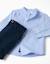 Ensemble chemise rayée à manches longues et short en coton Bleu 3 - vertbaudet enfant 