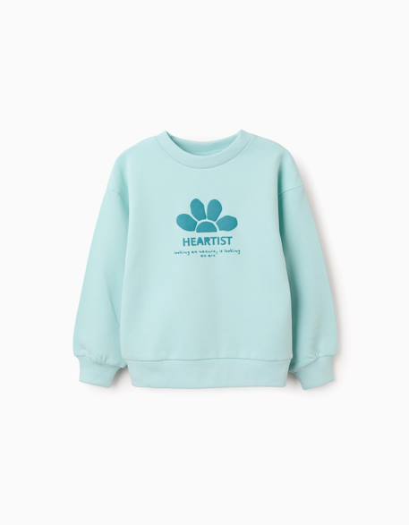 Sweat en coton avec imprimé always inspired Bleu clair+Jaune clair 1 - vertbaudet enfant 