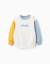 Sweat en coton à bloc de couleurs et imprimé Bleu clair 2 - vertbaudet enfant 