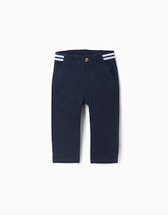 Bébé-Pantalon, jean-Pantalon chino slim en sergé avec bande rayée