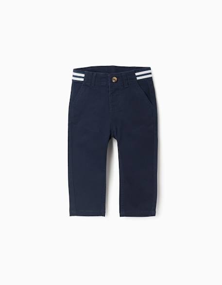 Bébé-Pantalon chino slim en sergé avec bande rayée