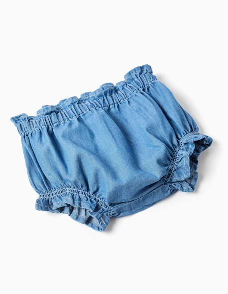 Robe en jean + bloomer à volants Bleu 4 - vertbaudet enfant 