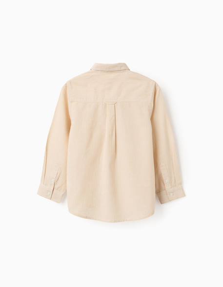Chemise en coton à manches longues et rayures Jaune 2 - vertbaudet enfant 
