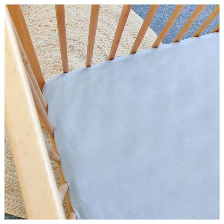 Drap housse bébé en coton Blanc+Bleu+Gris+Rose 8 - vertbaudet enfant 