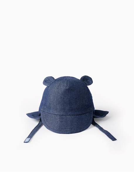 Bébé-Accessoires-Casquette légionnaire en denim de coton avec oreilles 3d