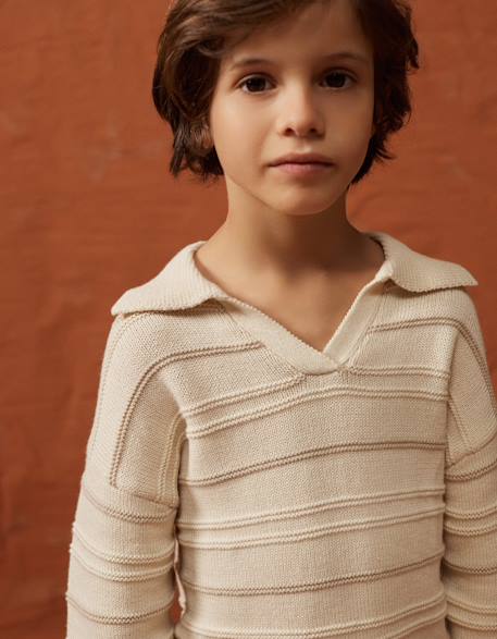 Garçon-Pull, gilet, sweat-Pull en maille de coton à col polo