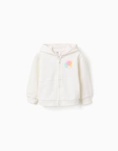 -Sweat zippé en coton à capuche et imprimé floral