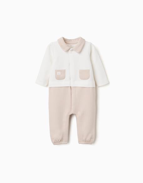 Combinaison matelassée en coton Gris clair 1 - vertbaudet enfant 