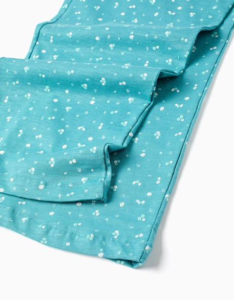 Combinaison en coton à motif floral Bleu 4 - vertbaudet enfant 
