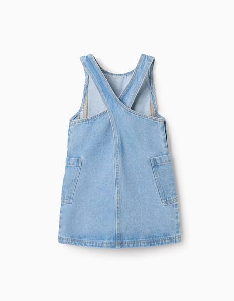 Robe salopette en jean avec poches Bleu clair 2 - vertbaudet enfant 