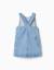 Robe salopette en jean avec poches Bleu clair 2 - vertbaudet enfant 