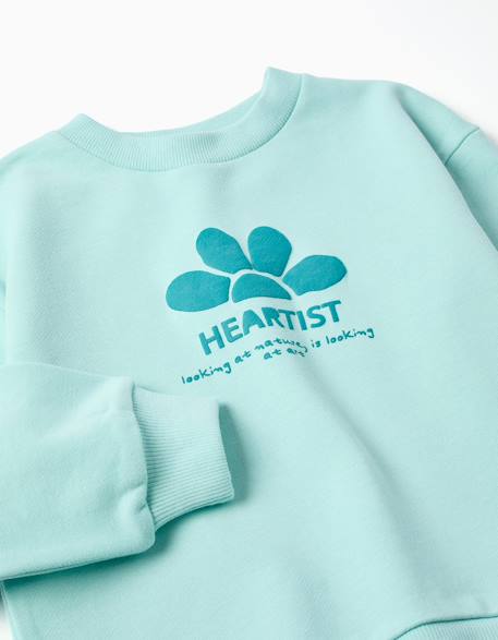 Sweat en coton avec imprimé always inspired Bleu clair+Jaune clair 3 - vertbaudet enfant 