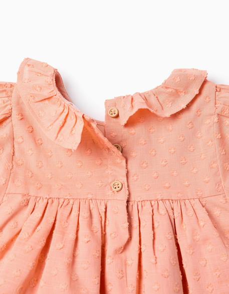 Blouse en coton + short en jean à volants Orange clair 3 - vertbaudet enfant 