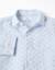 Chemise en coton et lin à motif cercles Bleu clair 3 - vertbaudet enfant 