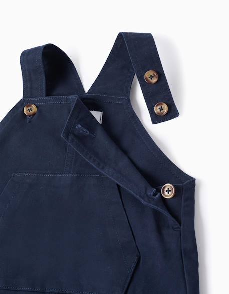 Salopette courte en sergé avec poches Bleu foncé 3 - vertbaudet enfant 