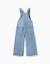 Salopette en jean large à ourlets effilochés Bleu 2 - vertbaudet enfant 