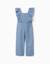 Combinaison en coton à volants et motif floral Bleu 4 - vertbaudet enfant 