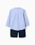 Ensemble chemise rayée à manches longues et short en coton Bleu 2 - vertbaudet enfant 