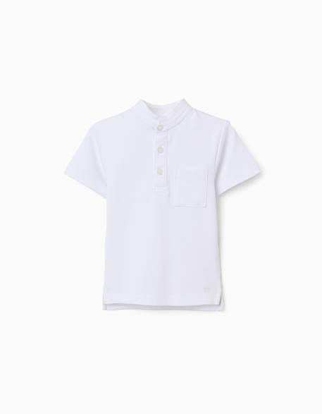 Bébé-T-shirt, sous-pull-Polo en coton avec col mao et poche