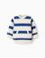 Sweat en coton rayé avec poche kangourou Bleu foncé 1 - vertbaudet enfant 
