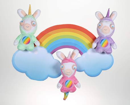 Peluche lapins crétins licorne - lapicorne rose sonore - 18 cm Blanc 5 - vertbaudet enfant 