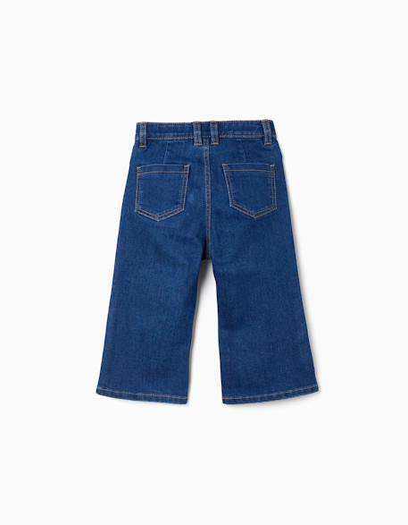 Pantalon en jean à jambes larges Bleu 2 - vertbaudet enfant 