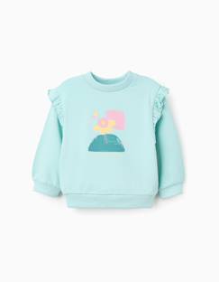 -Sweat en coton avec imprimé floral et volants