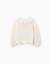 Cardigan en coton avec maille ajourée et volants Beige clair 2 - vertbaudet enfant 